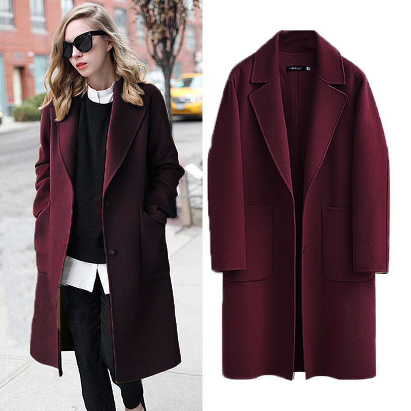 " Womens Winter Long Trench Coat Jacket Ladies Overcoat Zipper Sweaters "